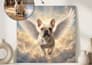 create a rainbow bridge pet memorial portrait with angel wings